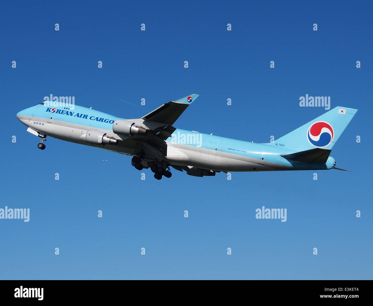 HL7601 Korean Air Lines Boeing 747-4B5F(ER) Start vom Schiphol (AMS - EHAM), den Niederlanden, 11june2014, Bild-2 Stockfoto