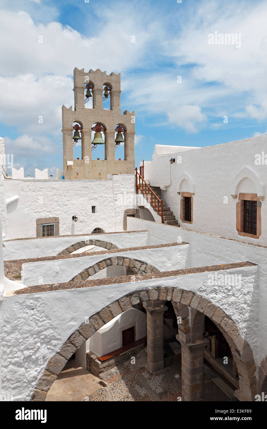 Johannes der Evangelist-Kloster auf der Insel Patmos in Griechenland Stockfoto