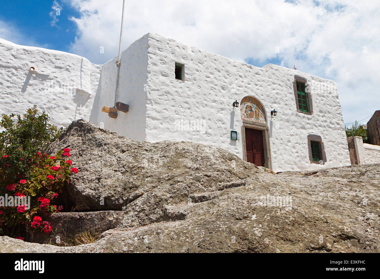 Höhle der Apokalypse waren Heilige Ioannis der Evangelist schrieb die Offenbarung. Insel Patmos, Griechenland Stockfoto
