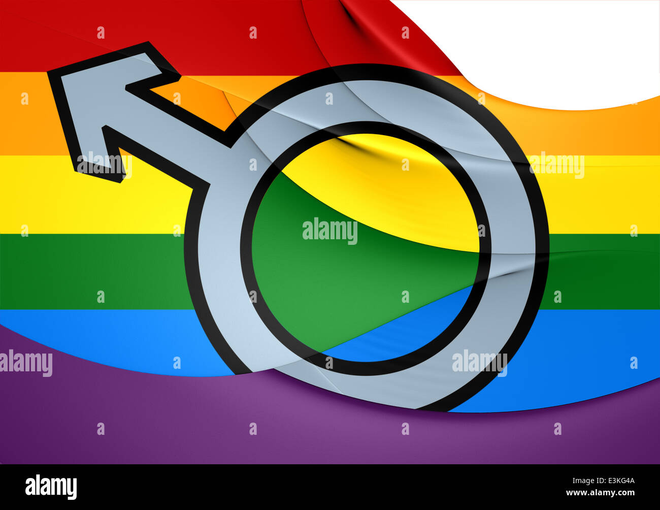 Homosexuell männlichen Flagge. Hautnah. 3D. Stockfoto