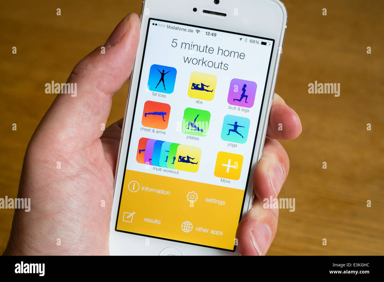 Detail der Gesundheits- und Fitness-app auf Iphone Smartphone Stockfoto