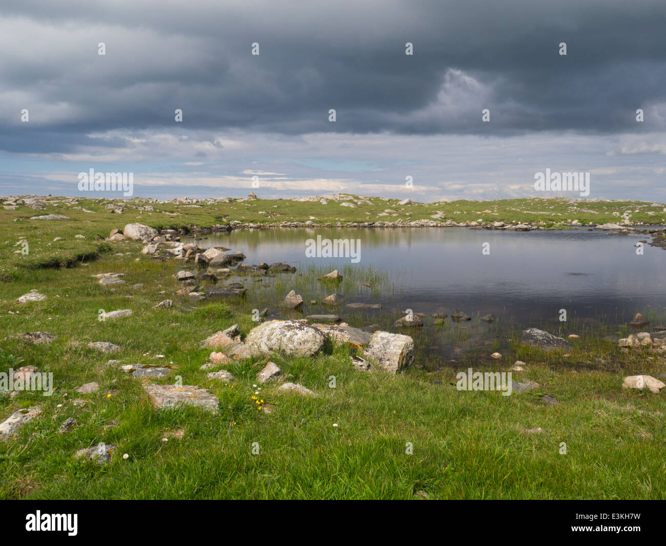 Kleine man in Balranald Nature Reserve North Uist äußeren Hebriden Western Isles Stockfoto