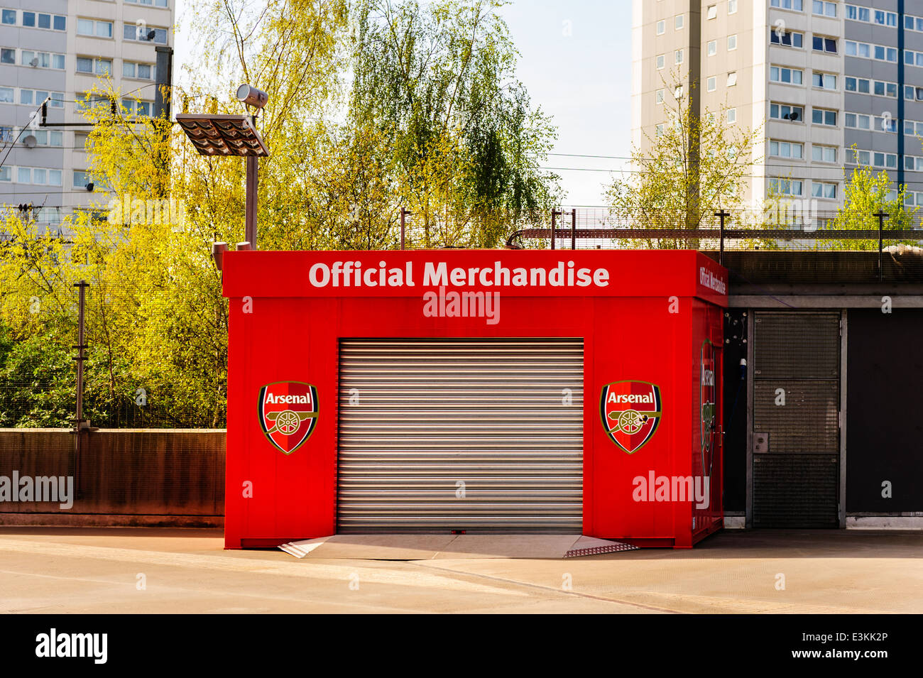 Offizielles Merchandise-Hütte im The Emirates Stadion, FC Arsenal Stockfoto