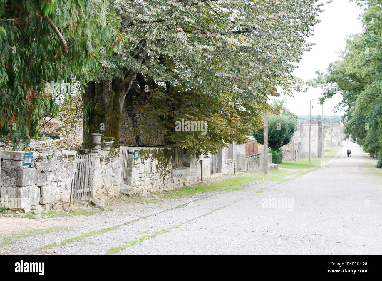 Gemarterten Dorf von Oradour-Sur-Glane, Haute-Vienne, Limousin, Frankreich. Stockfoto