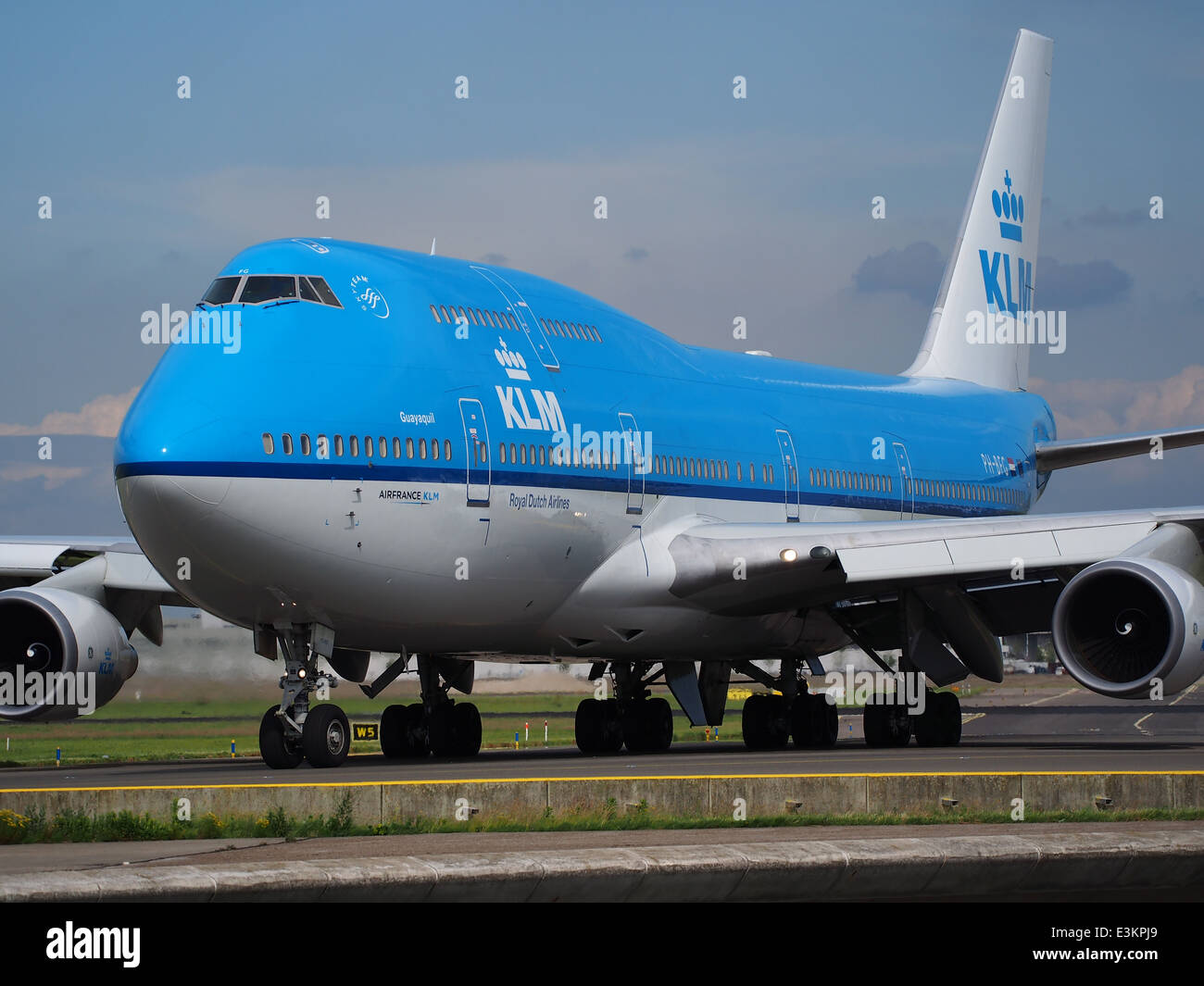 PH-BFG Boeing 747-406 KLM Royal Dutch Airlines Rollen auf dem Flughafen Schiphol (AMS - EHAM), die Niederlande, Mai 18. 2014, Pic-4 Stockfoto