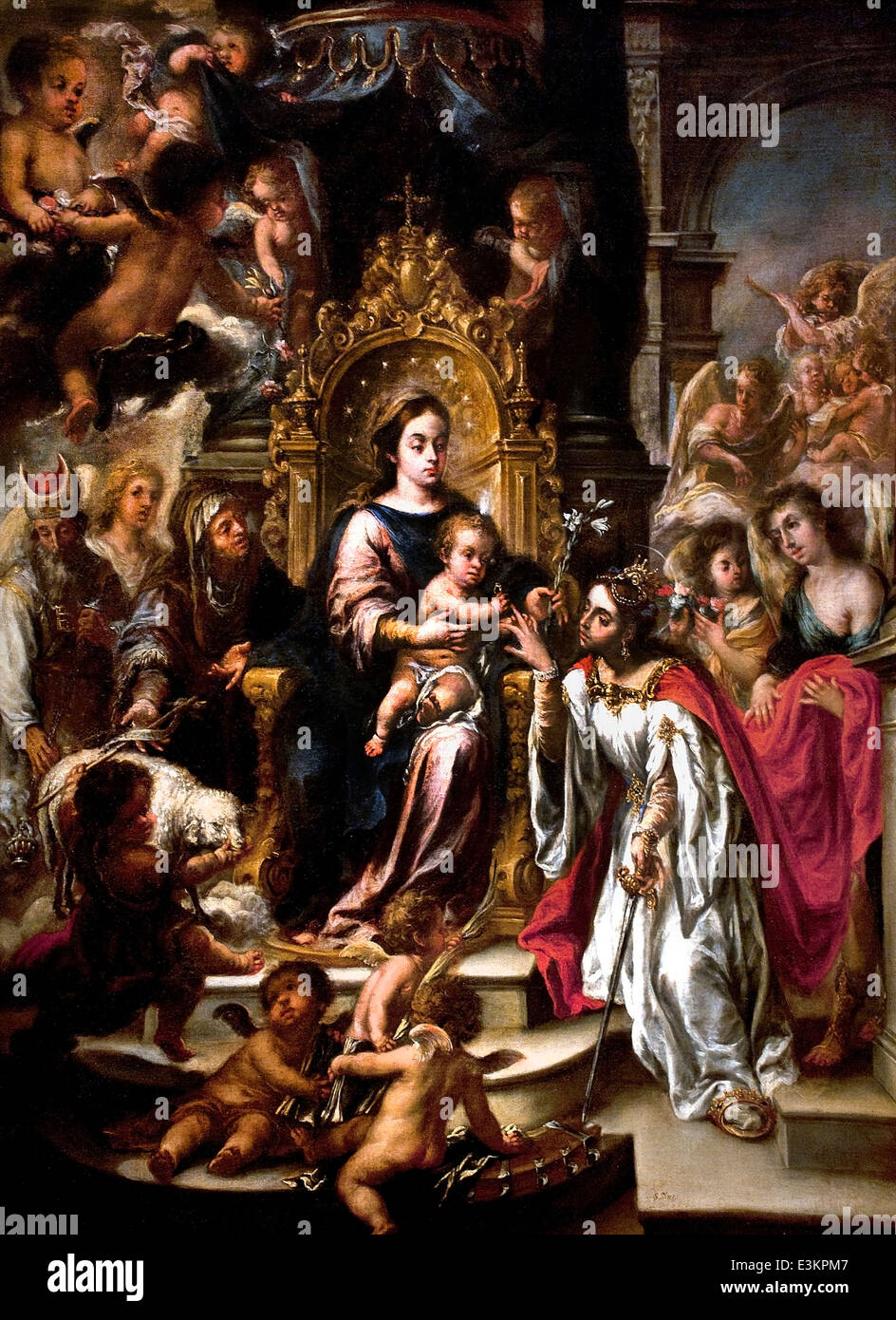 Ehe der St. Catherine 1680 Valdés Leal Juan de 1622-1690 Spanien Spanisch Stockfoto
