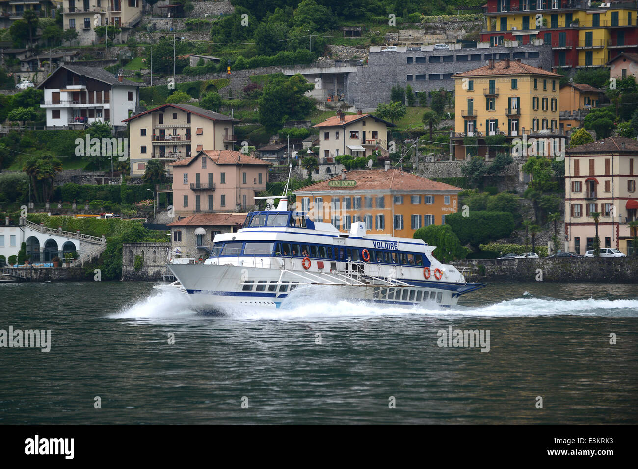 High-Speed-Rapido Fahrgastschiff am Comer See Italien Stockfoto