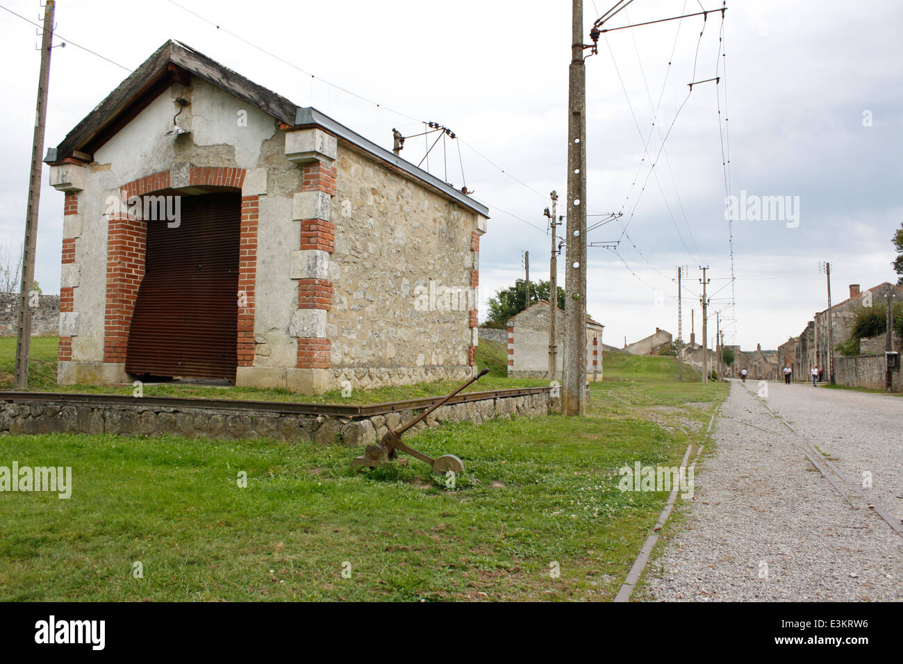 Gemarterten Dorf von Oradour-Sur-Glane, Haute-Vienne, Limousin, Frankreich. Stockfoto