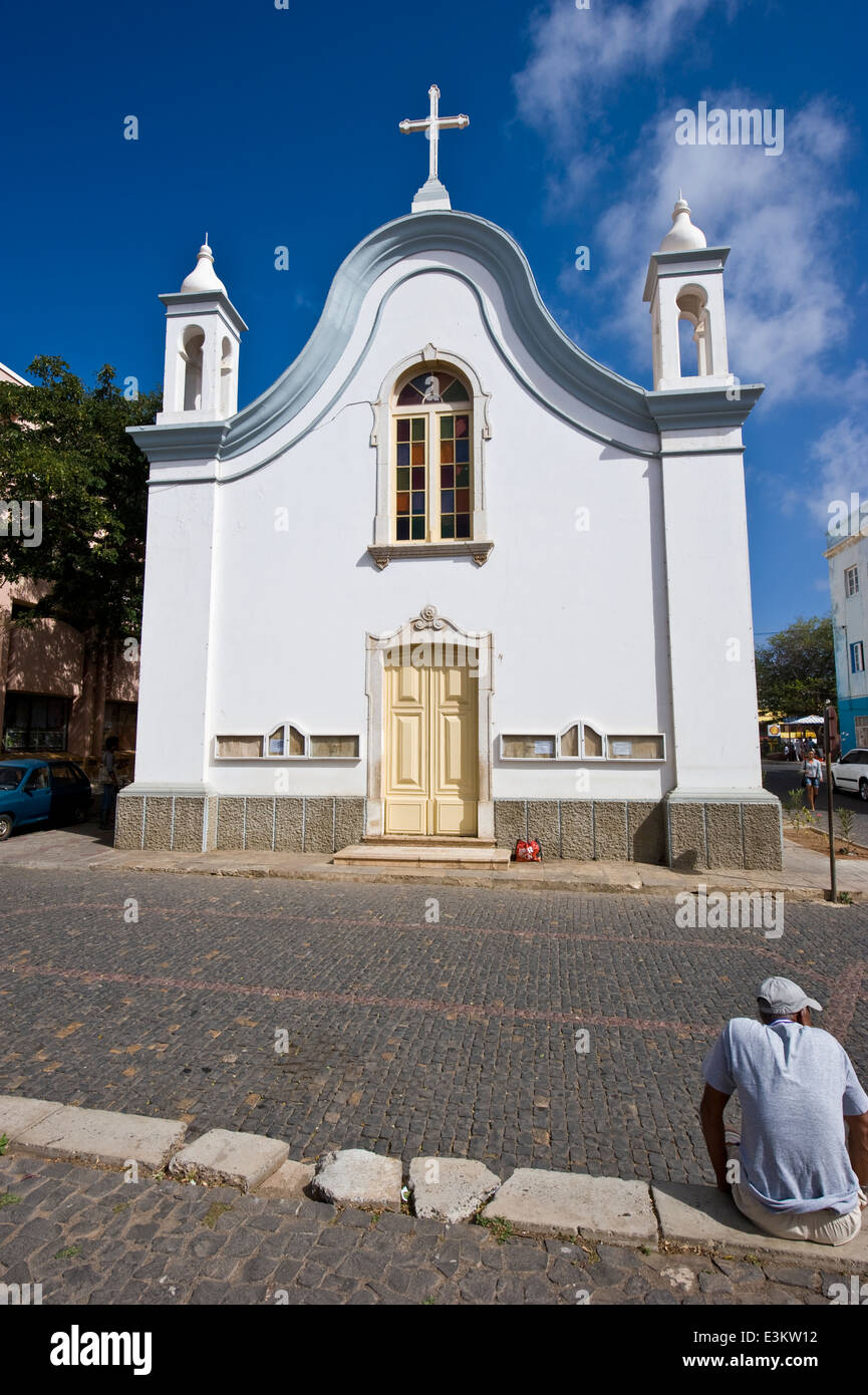 Die Kirche Nossa Senhora da Luz in Mindelo, Sao Vicente Island, Cape Verde. Stockfoto