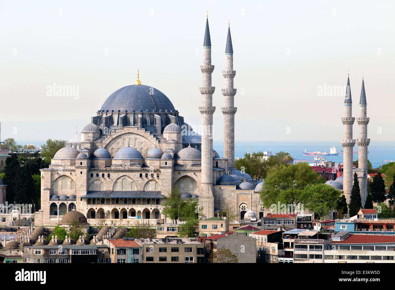 Blick auf die Süleymaniye Camii Moschee in der Stadt Zentrum von Istanbul, Türkei Stockfoto