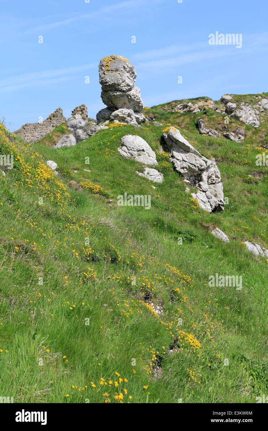 Spektakuläre Lage in Kinbane Head an der Causeway-Küste in Nordirland, gleich außerhalb von Ballycastle Stockfoto