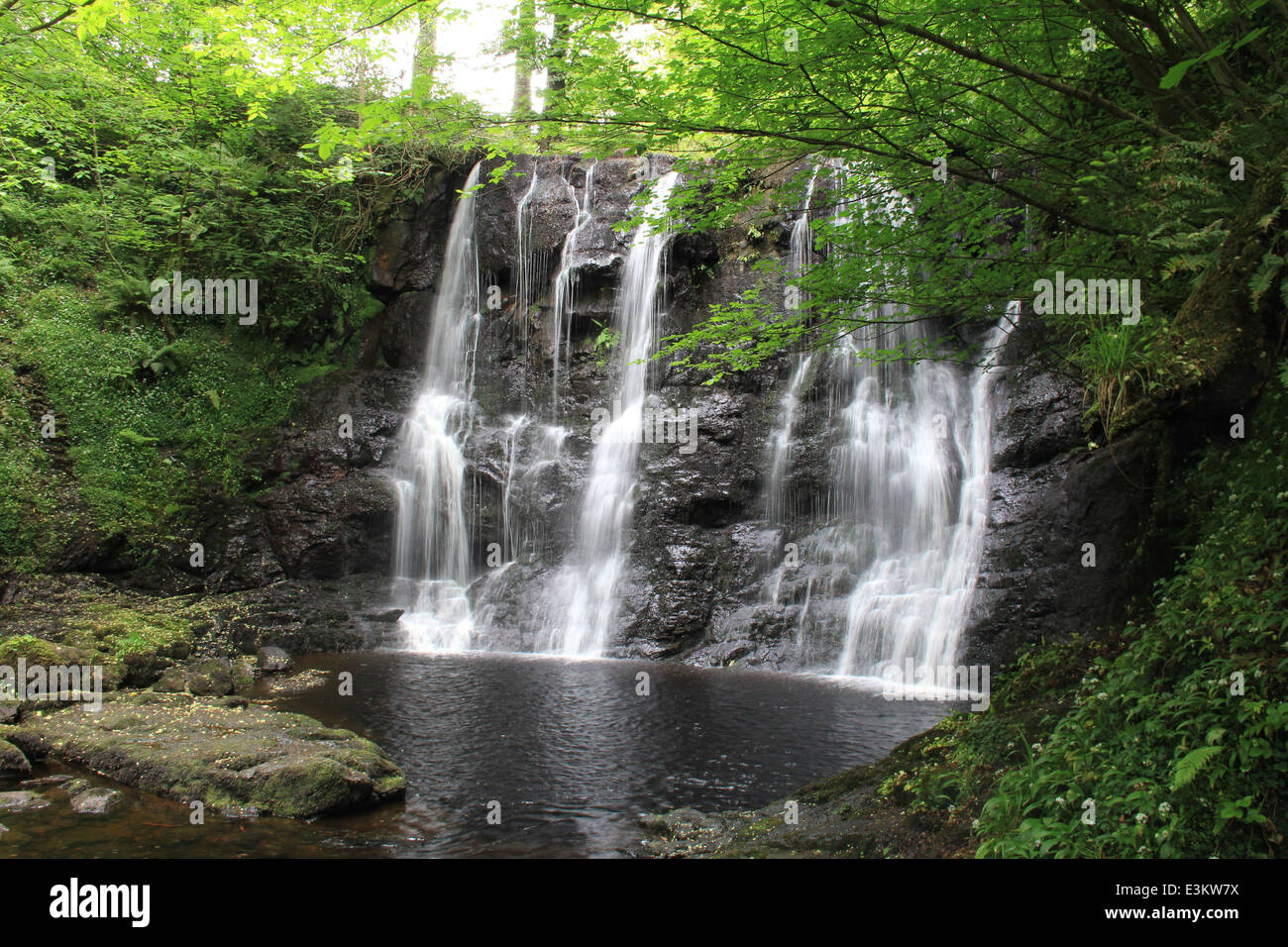 Glenariff Wasserfall, an der Küstenroute Causeway Coast, County Antrim Nordirland Stockfoto