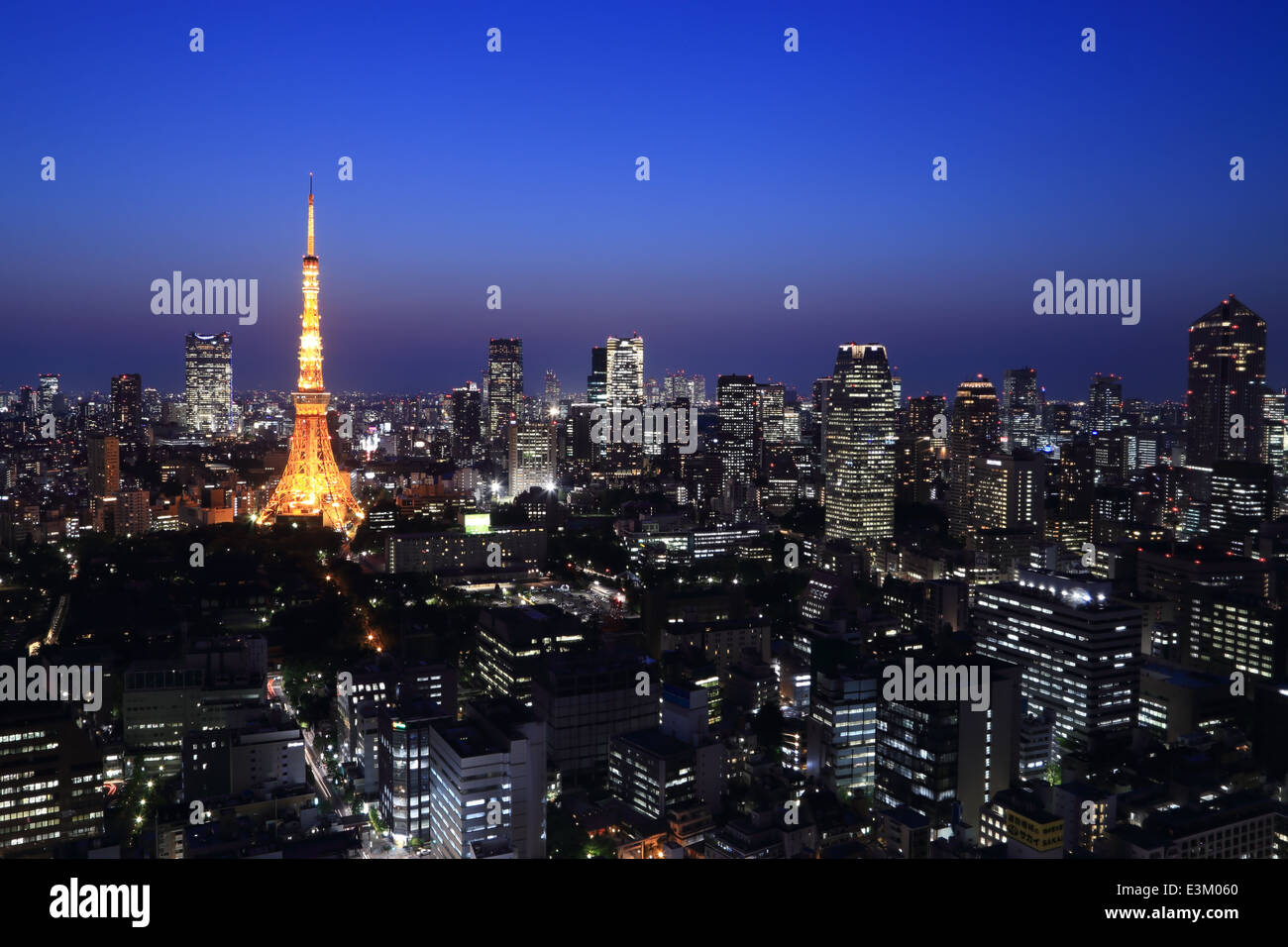 Draufsicht des Stadtbildes Tokyo, Japan Stockfoto