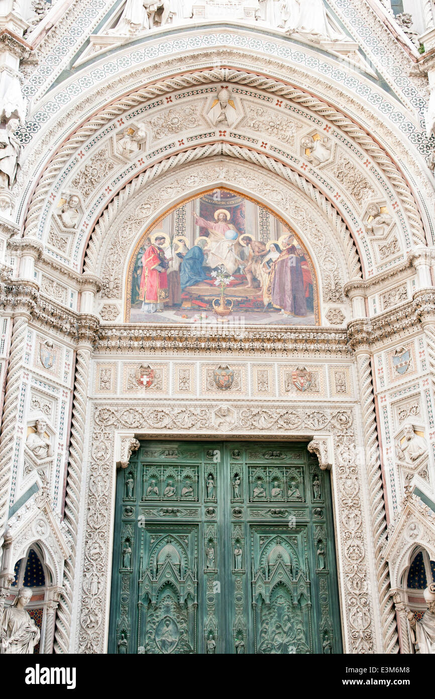 Dom Dom Haupteingang, Florenz Stockfoto