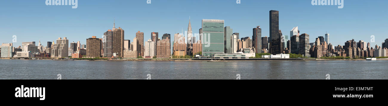 Skyline mit Gebäude der Vereinten Nationen, Manhattan, New York Stockfoto