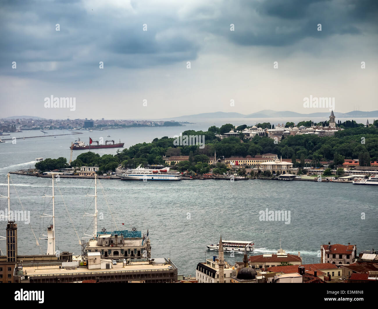 Panorama auf das Goldene Horn in Istanbul, Türkei Stockfoto