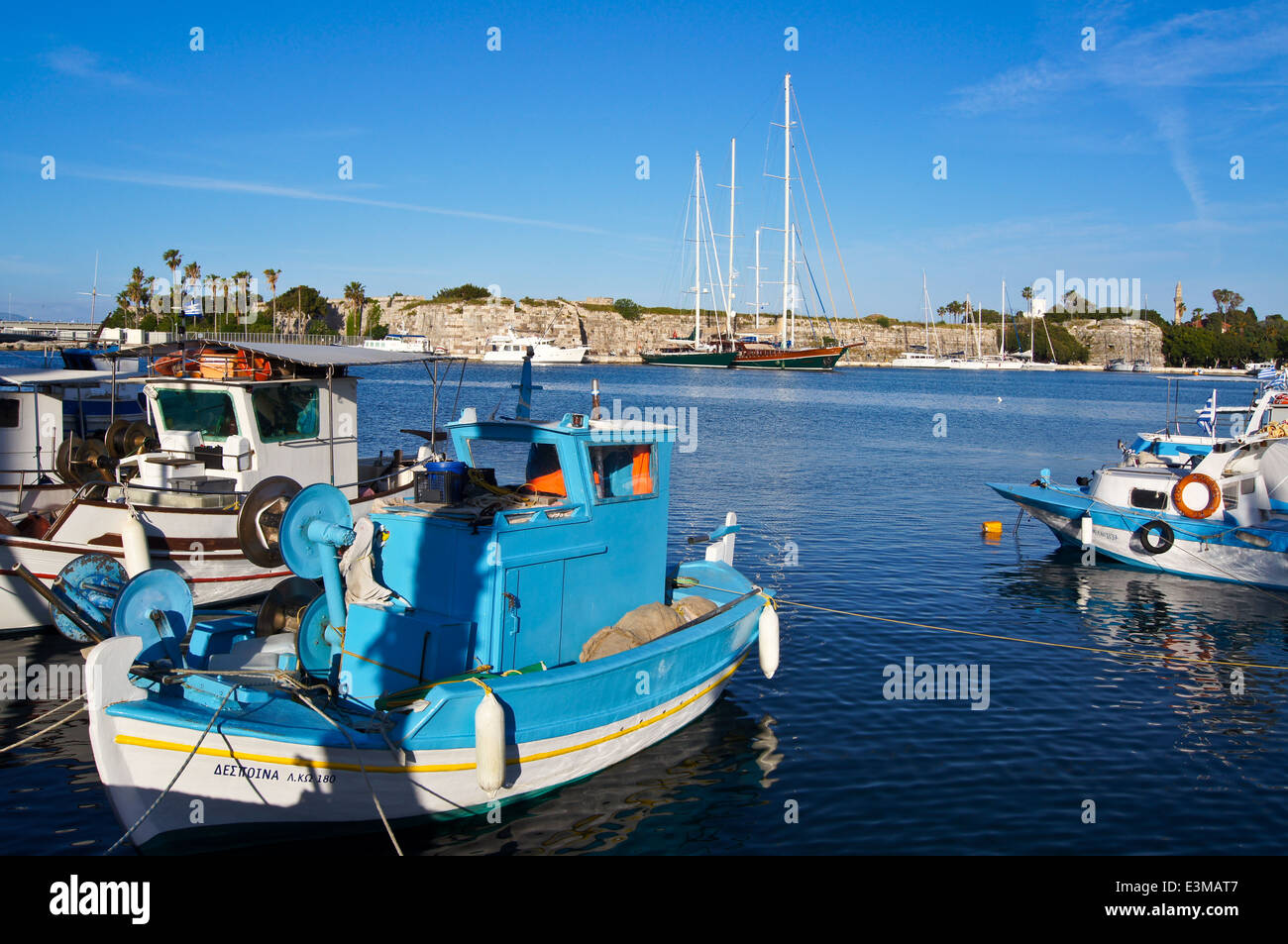 Hafen von traditionellen Fischerbooten, Kos, Kos Stadt, Kos