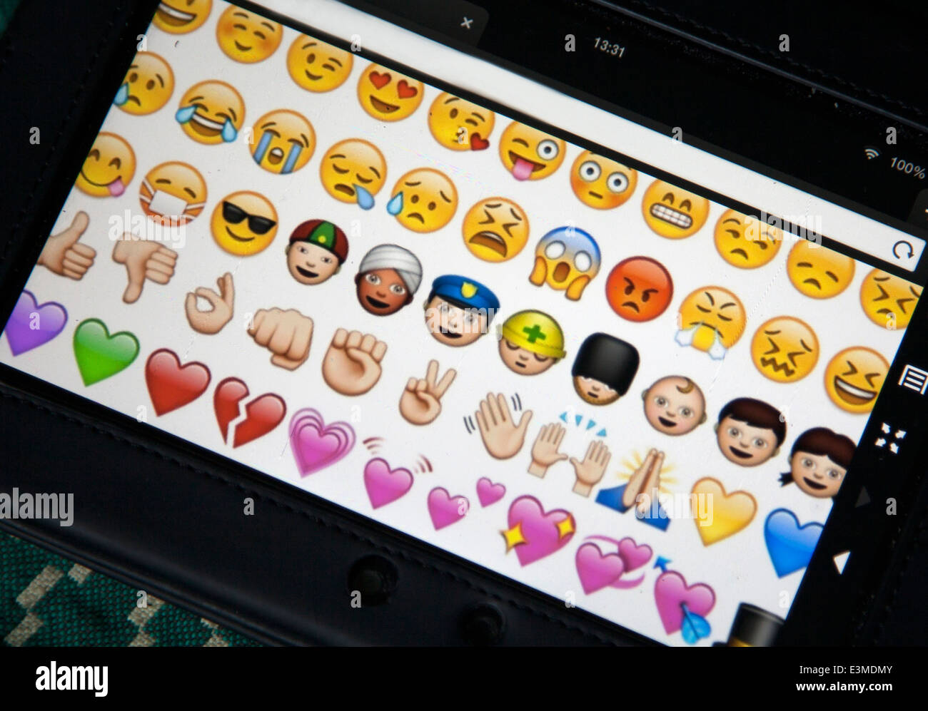 Emojis sind Ideogramme oder Smileys in e-Mails ursprünglich in Japan verwendet Stockfoto