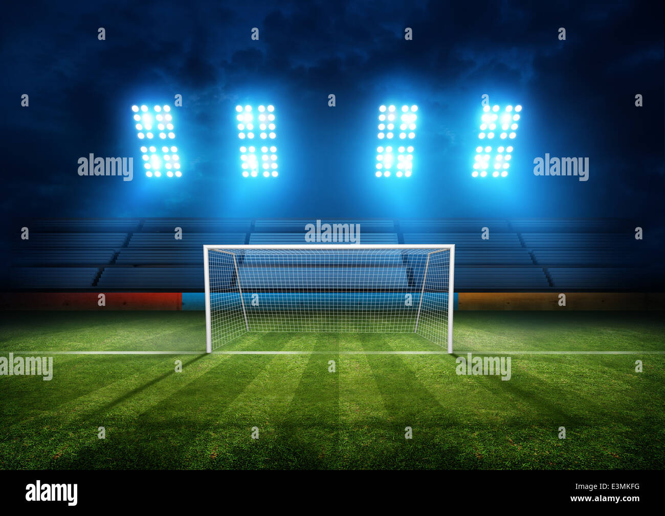 Fussballplatz Stadion Lichter Hintergrund Illustration Stockfotografie Alamy