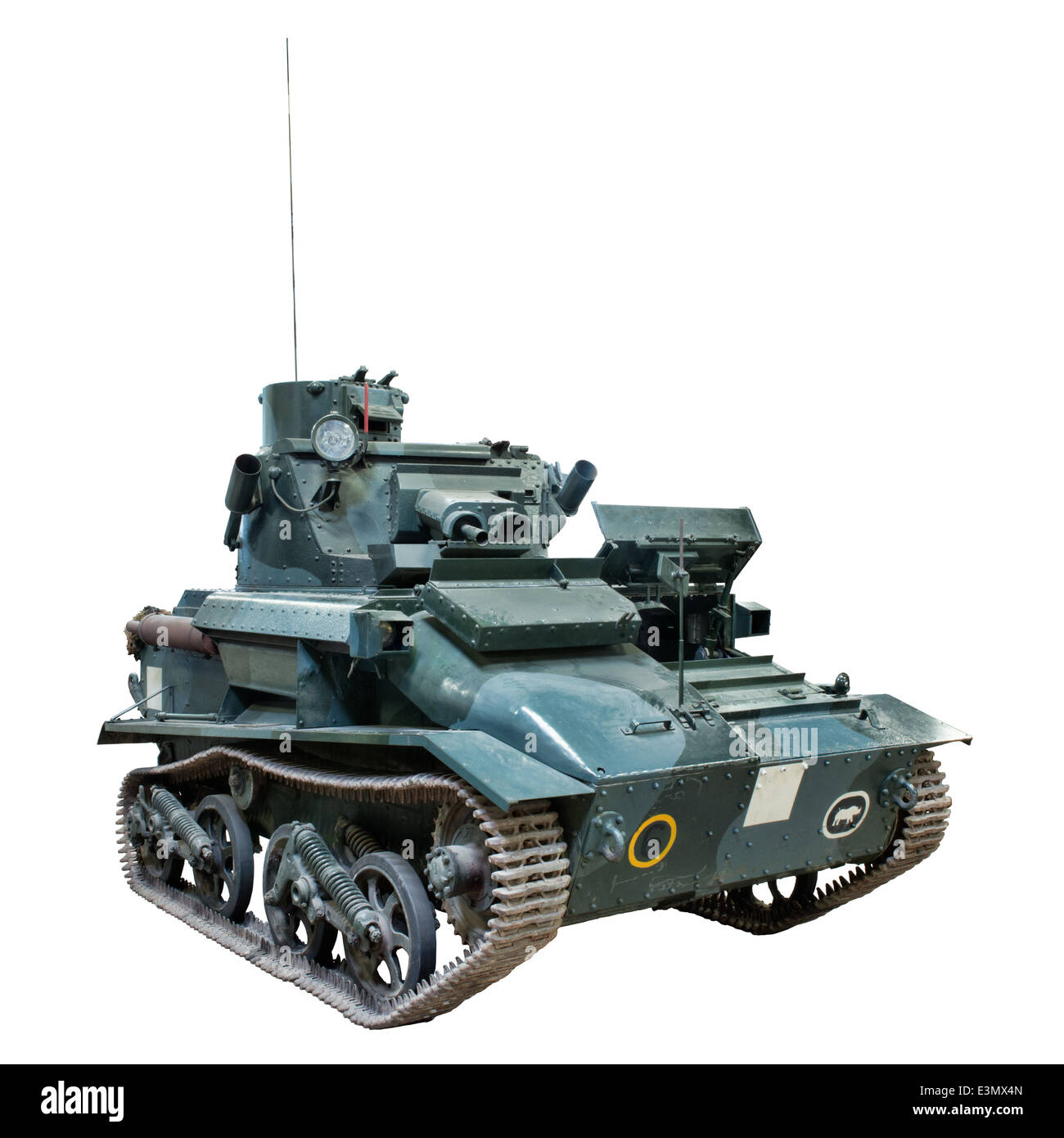 Einen Ausschnitt von einem britischen Armee Vickers - Armstrong Mk IV leichte Panzer im 2. Weltkrieg durch die Alliierten verwendet Stockfoto