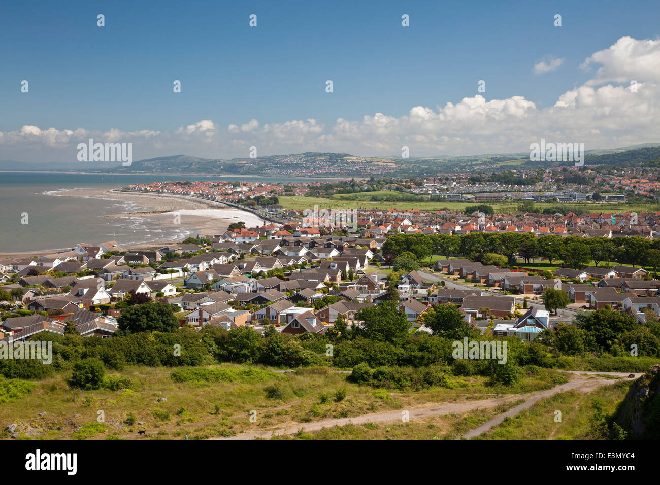 Penrhyn Bucht an der Küste von Nordwales angesehen von der Spitze der Landzunge Little Orme Stockfoto