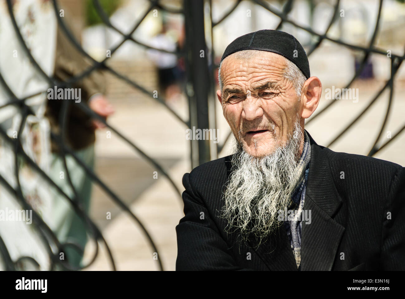 Bärtiger Mann, Shahrisabz, Usbekistan, Asien Stockfoto