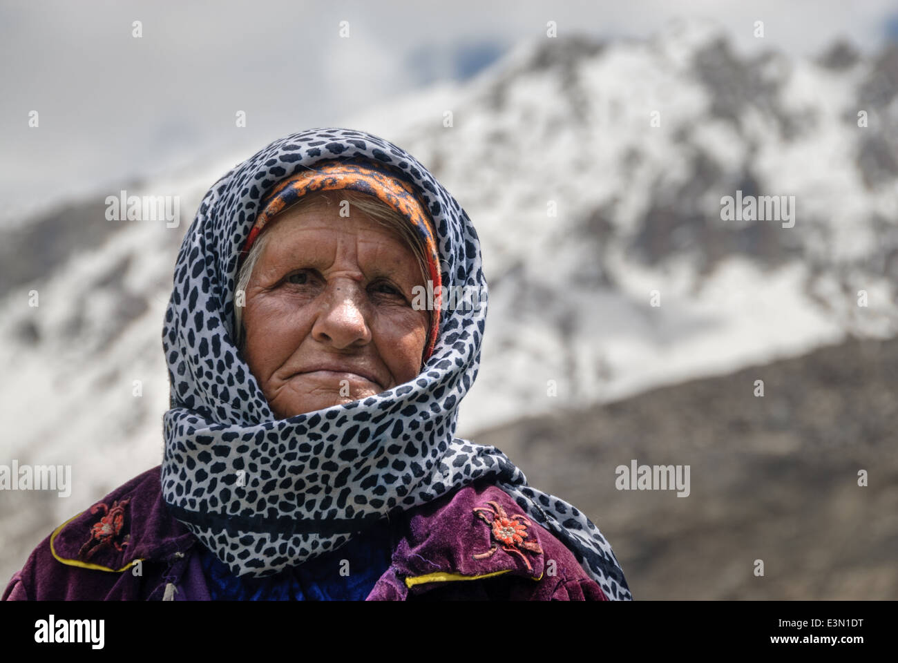 Bildnis einer Frau von Pamir Berge, Tadschikistan, Zentralasien Stockfoto