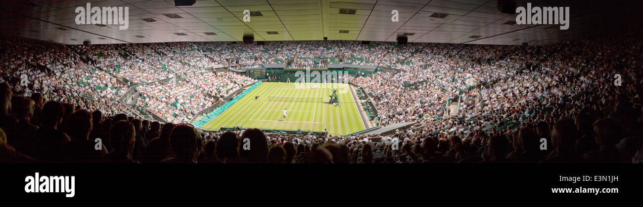 Center Court Wimbledon Panorama, London UK Stockfoto