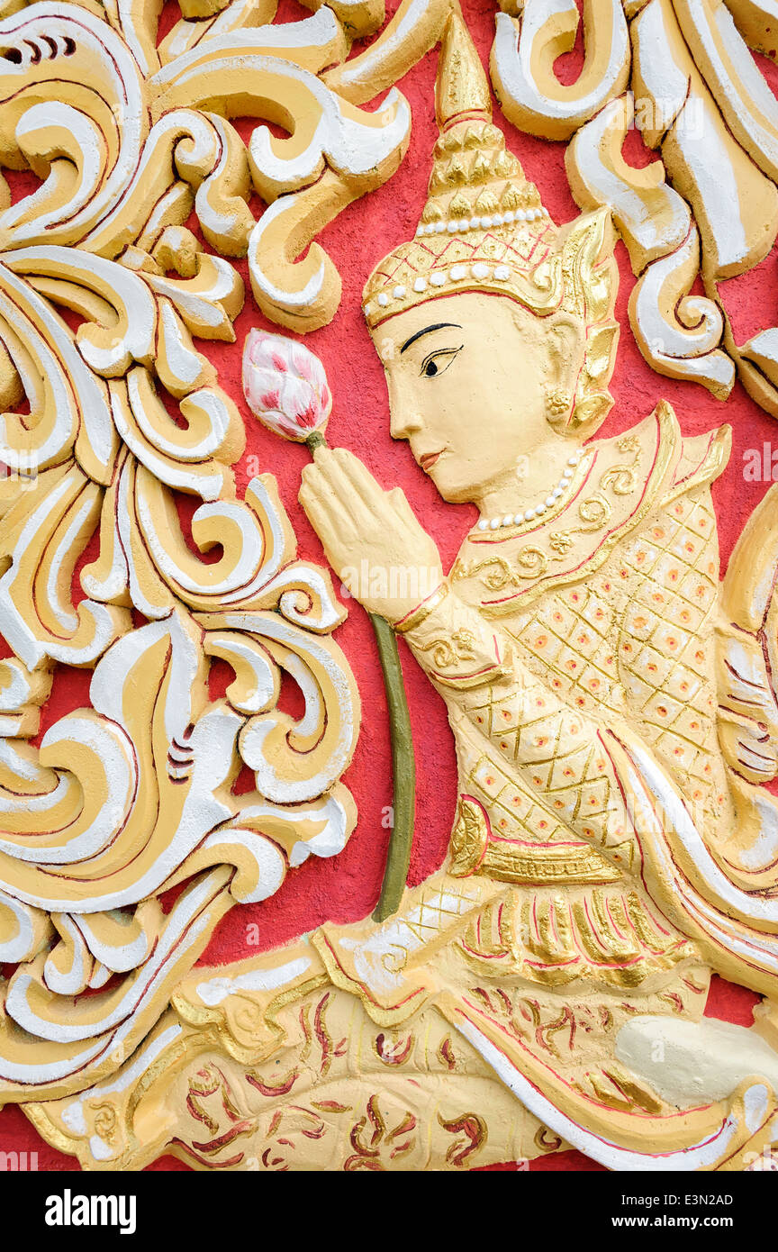 Details der Dekoration eines buddhistischen Tempels, Georgetown, Malaysia. Stockfoto