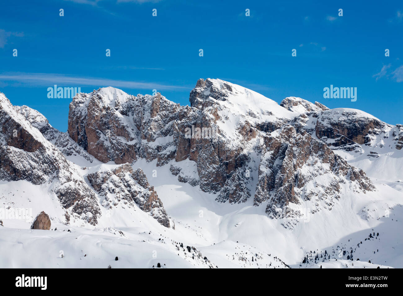 Die Geisler Geislerspitzen Selva Val Gardena-Dolomiten-Italien Stockfoto