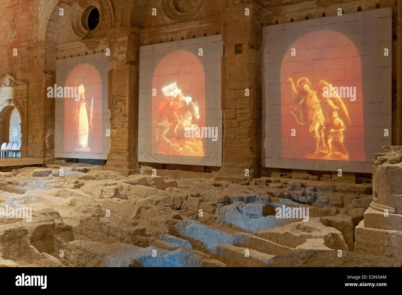 Bürgermeister Abbey-innere Kirche, Festung La Mota, Alcalá la Real, Jaen-Provinz, Region von Andalusien, Spanien, Europa Stockfoto