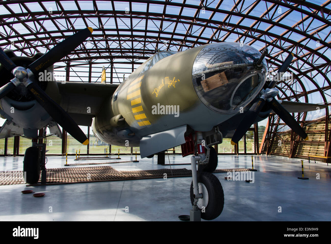 Le Martin B-26 Marauder, Utah Beach Landung Museum, Normandie, Frankreich. Einer der sechs vorhandenen in der Welt heute. Stockfoto