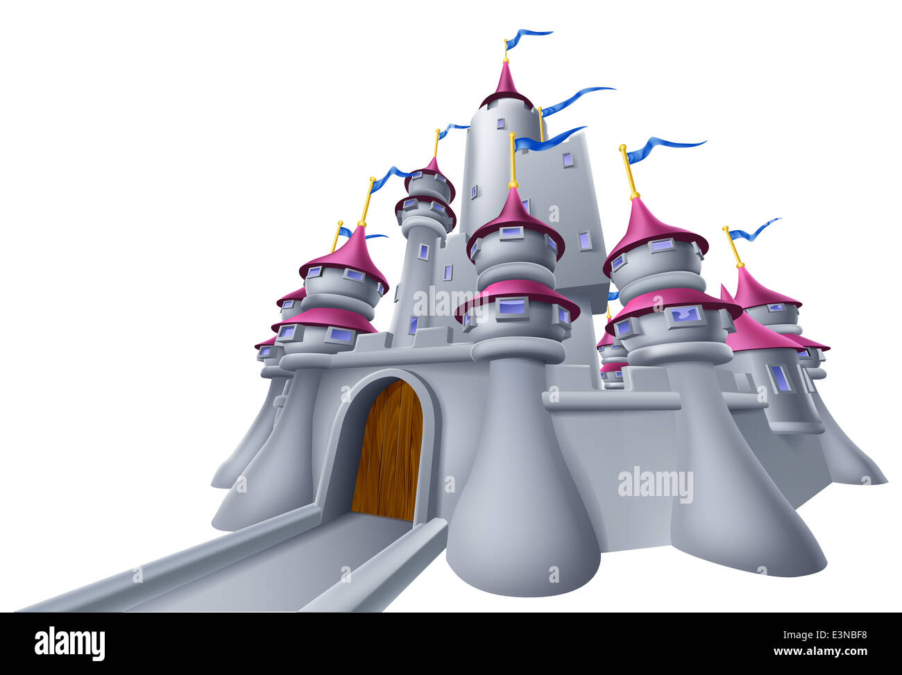 Eine Abbildung einer Karikatur Fantasy Märchen mittelalterlichen Burg Stockfoto