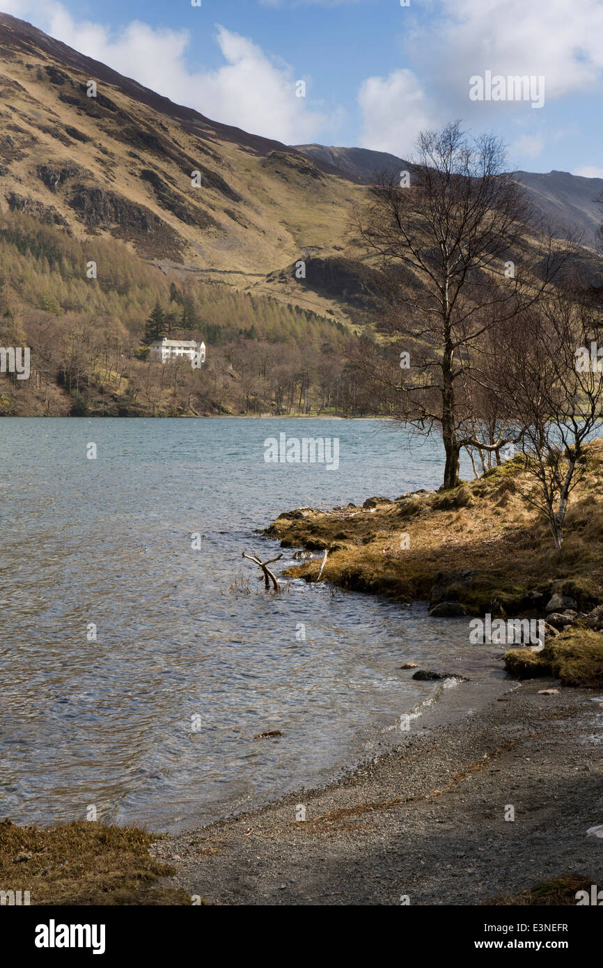 UK, Cumbria, Lake District, Buttermere, Blick über See, Dalegarth Stockfoto