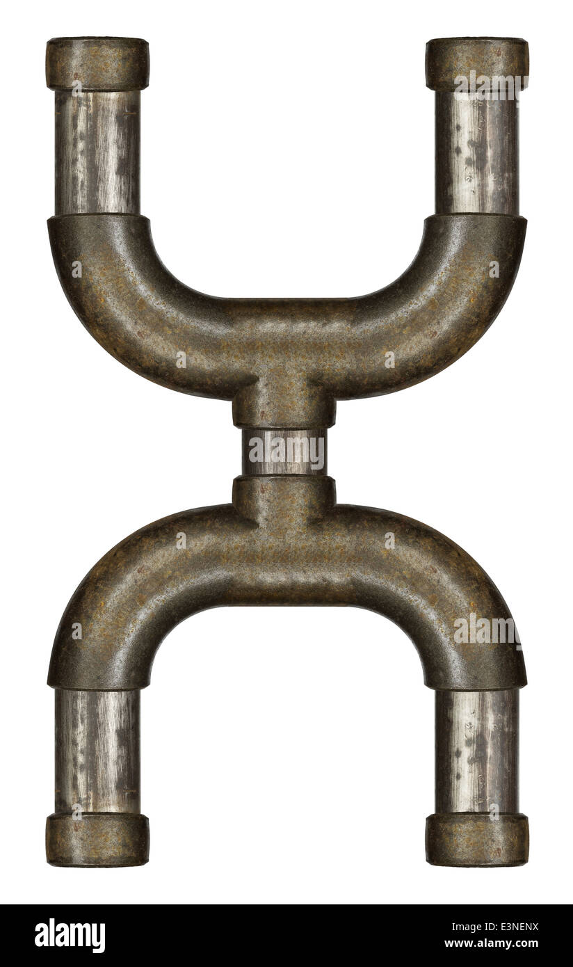 Industrielle Metallrohr Alphabet Buchstaben Stockfoto