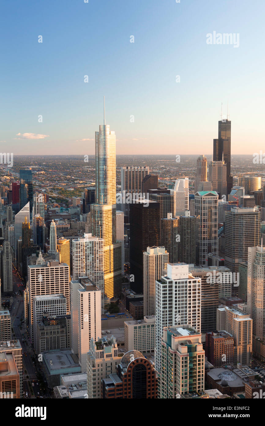 Skyline von Downtown, Chicago, Illinois, Vereinigte Staaten von Amerika Stockfoto