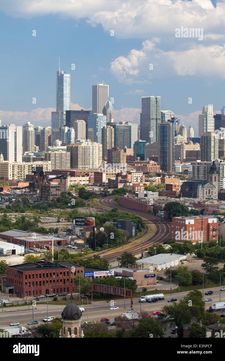 Skyline der Stadt, Chicago, Illinois, Vereinigte Staaten von Amerika Stockfoto