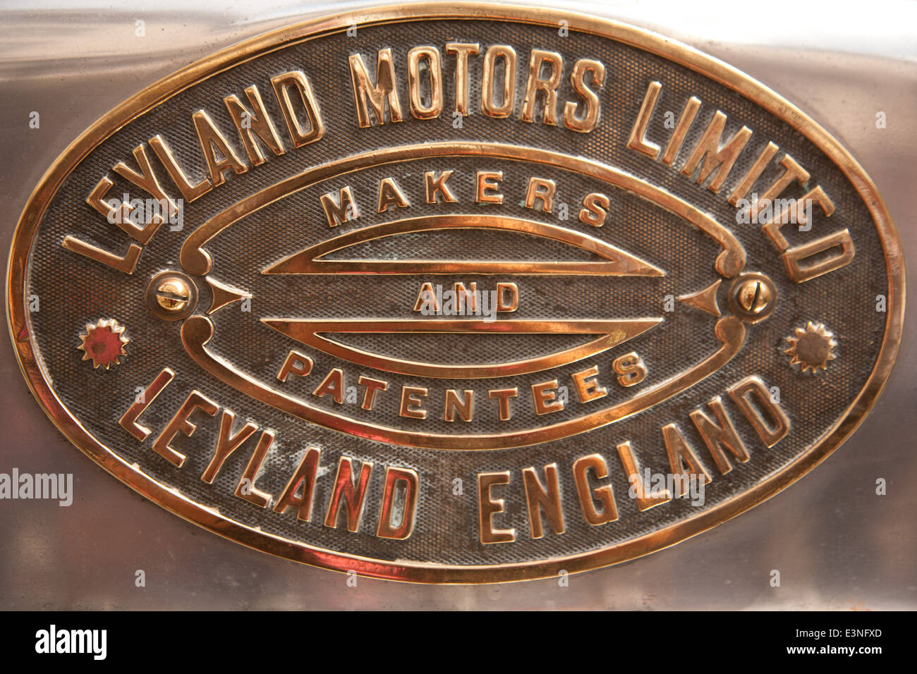Leyland Motors begrenzt Metall-logo Stockfoto