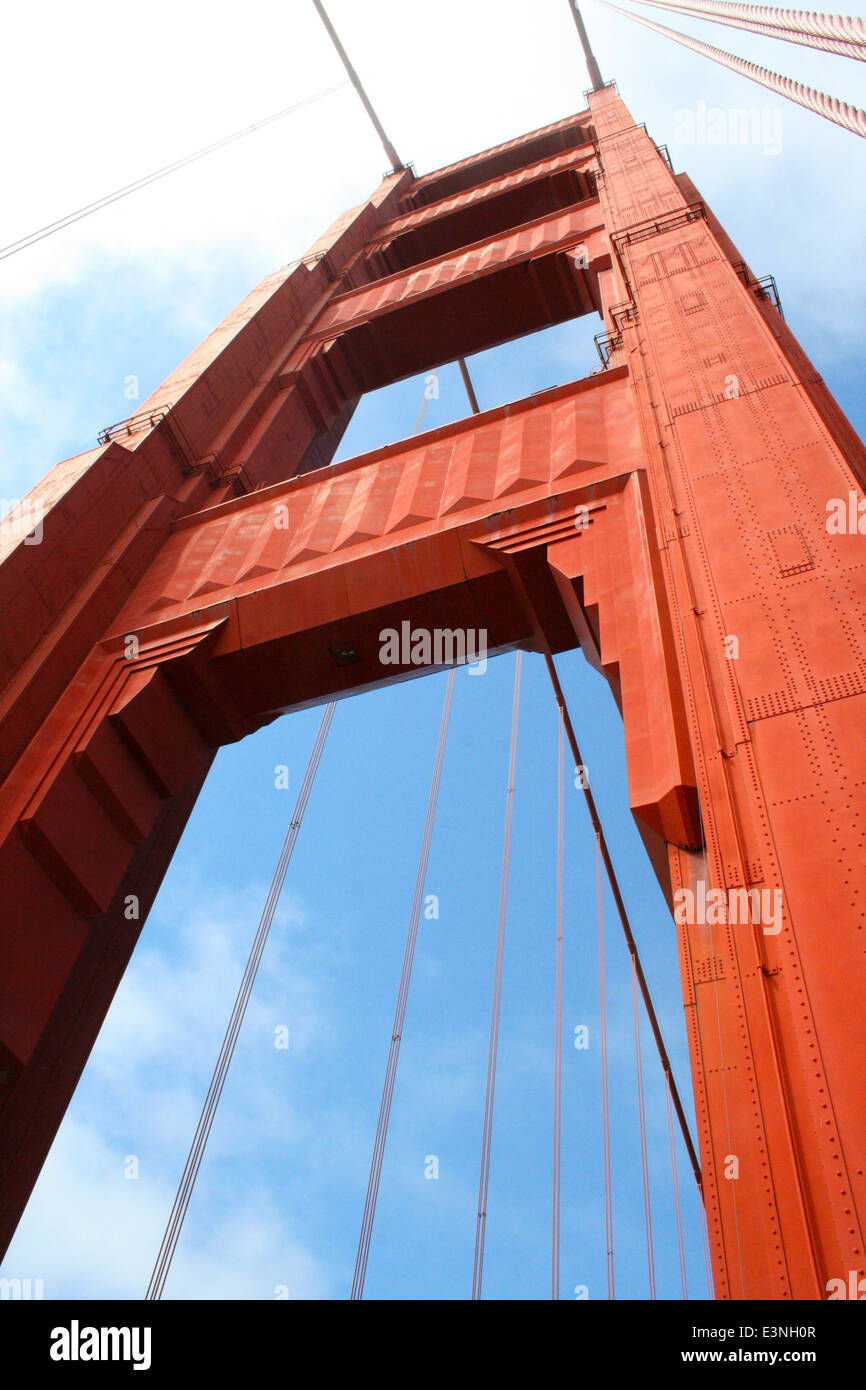 Pfeiler der Golden Gate Bridge Stockfoto