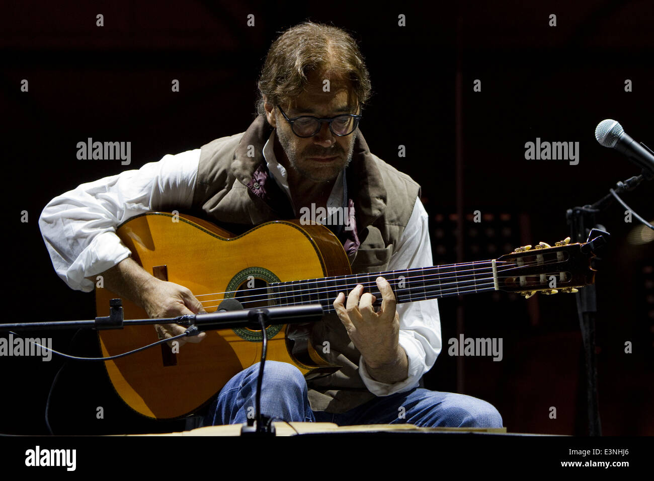 US-amerikanischer jazz-Gitarrist Al Di Meola Konzert in Torino Jazz Festival. Stockfoto