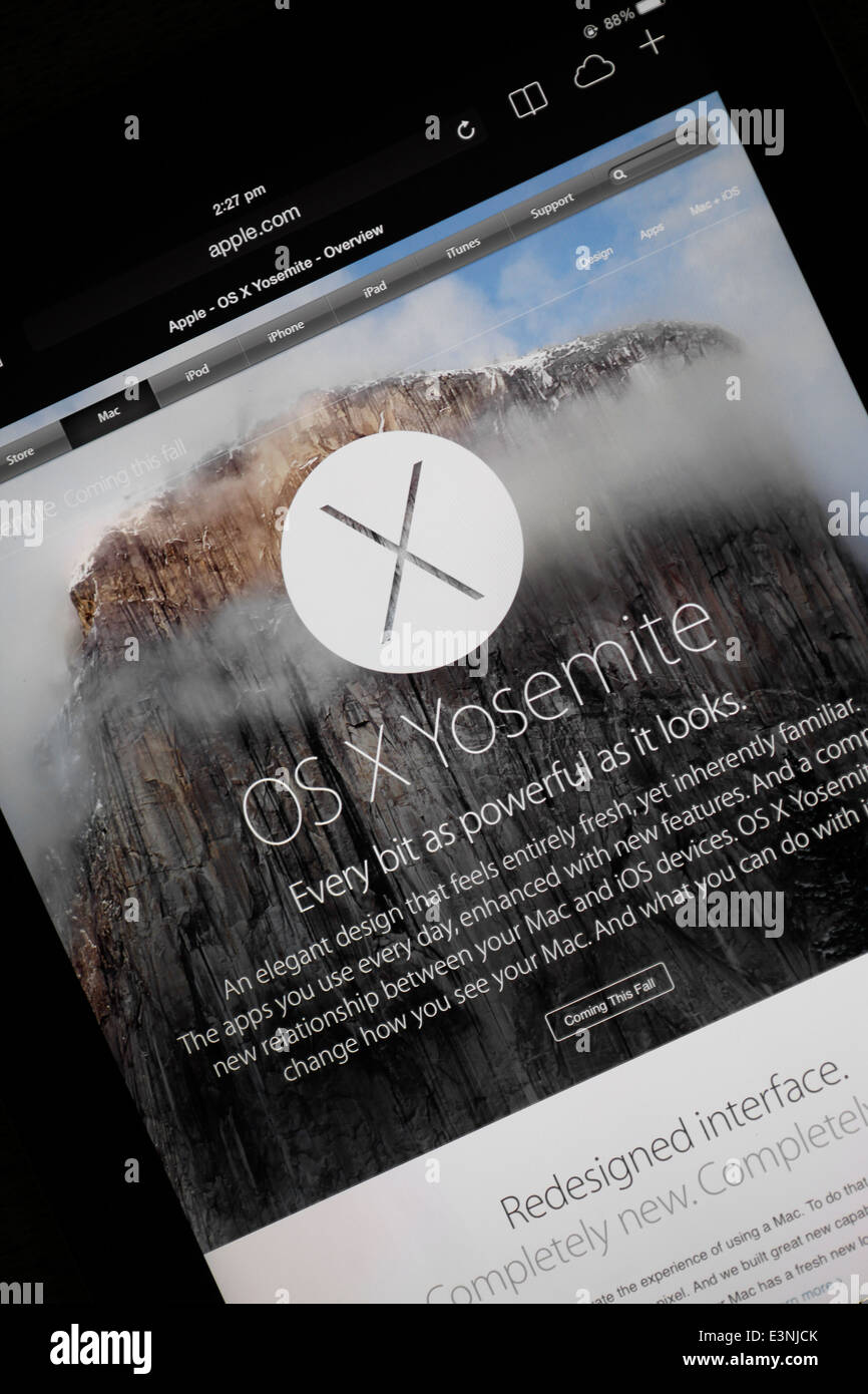 Mac OS X Yosemite Stockfoto