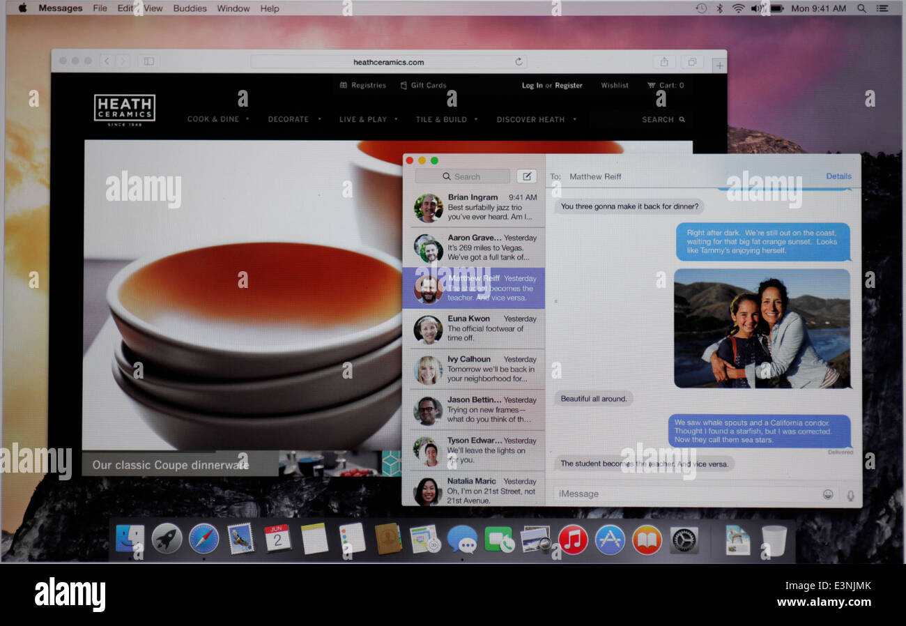Mac OS X Yosemite Stockfoto