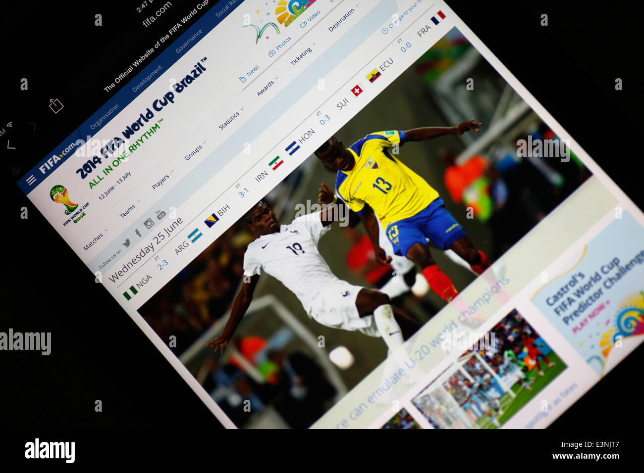2014 FIFA World Cup Webseite Stockfoto