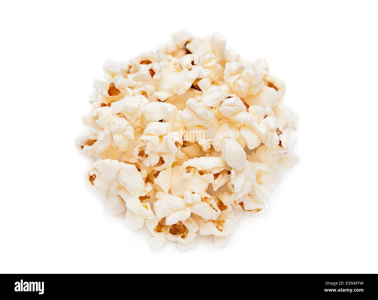 Popcorn-Snack-Closeup isoliert auf weißem Hintergrund Stockfoto