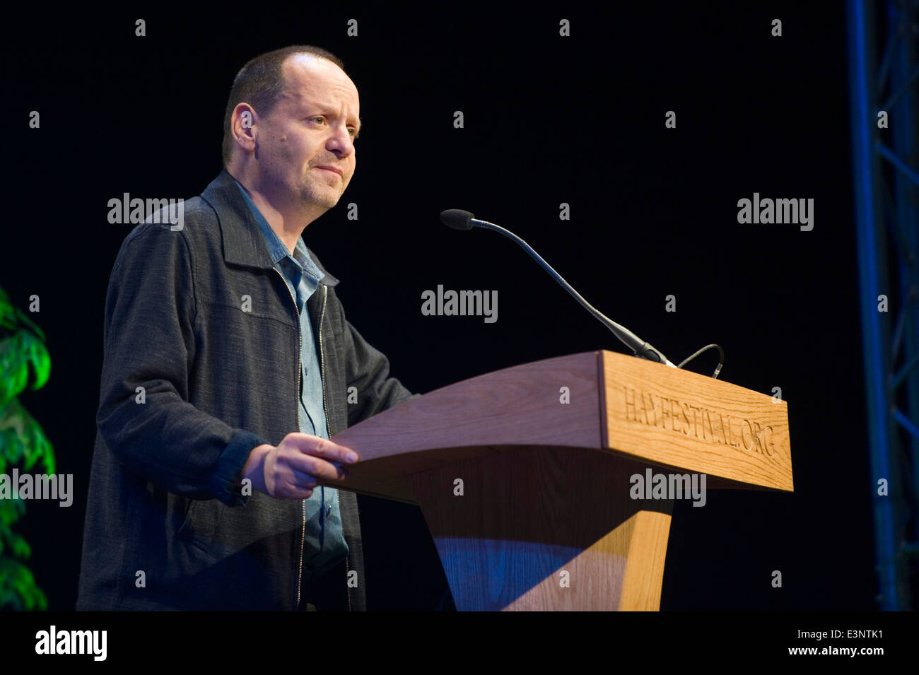 Philippe Sands Lesung in Buchstaben Live-Event bei Hay Festival 2014 © Jeff Morgan Stockfoto