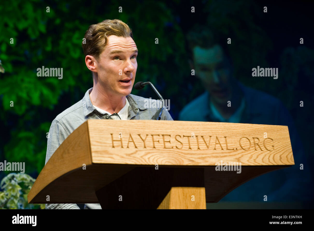 Benedict Cumberbatch Lesung in Buchstaben Live-Event bei Hay Festival 2014 © Jeff Morgan Stockfoto