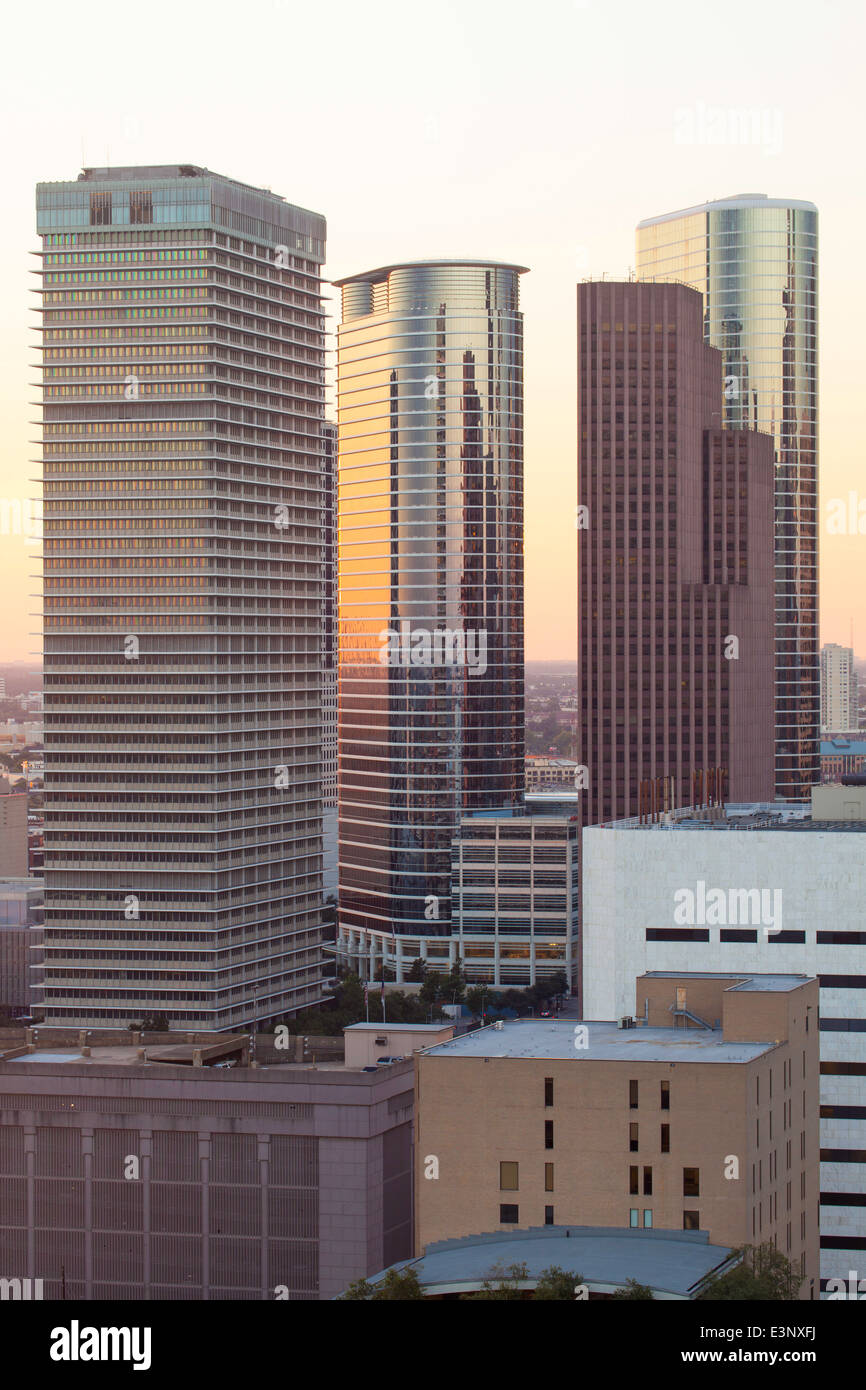 Skyline von Downtown, Houston, Texas, Vereinigte Staaten von Amerika Stockfoto