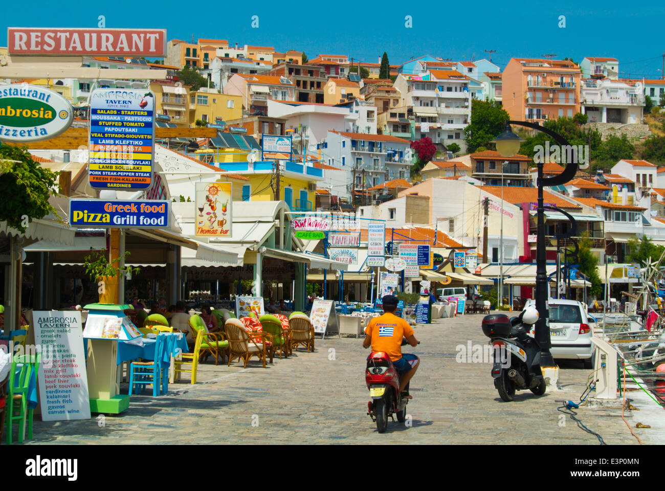 Seaside Promenade, Pythagoreio, Samos, Ägäis, Griechenland, Europa Stockfoto