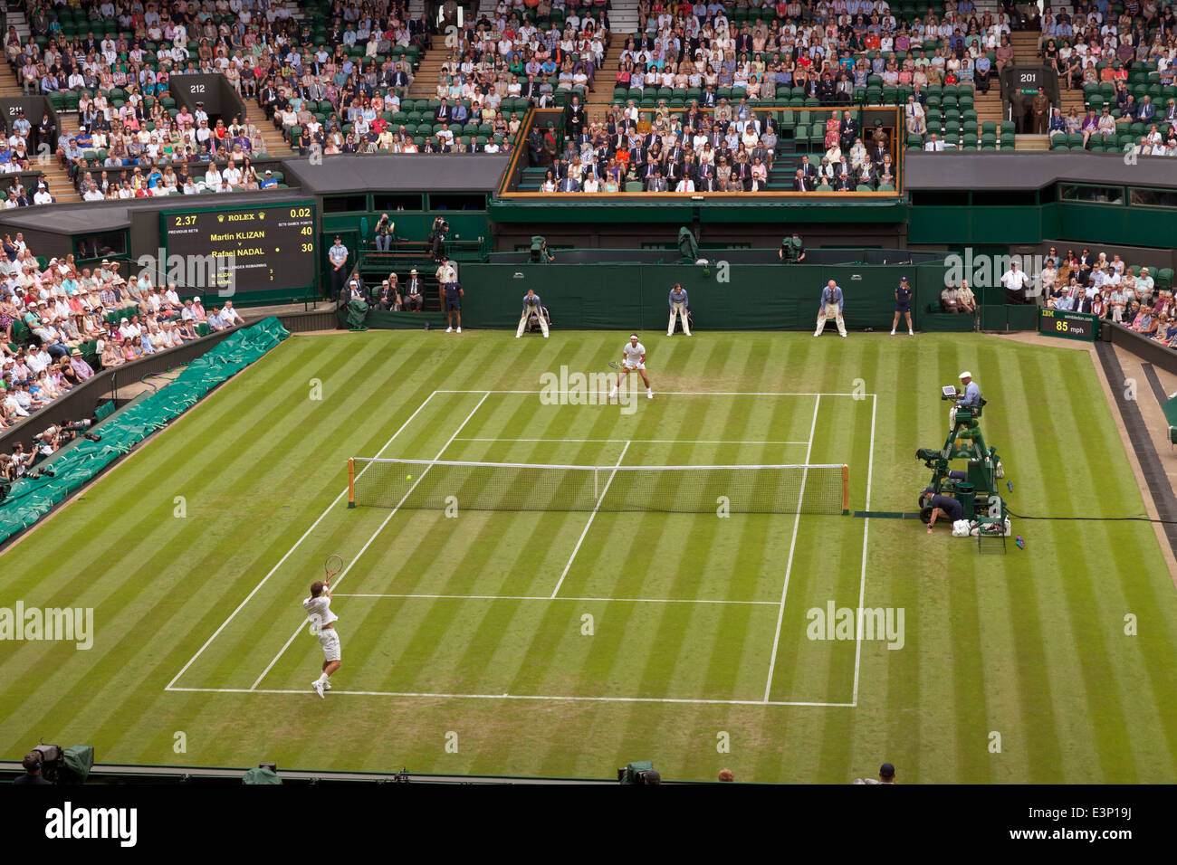Wimbledon Tennis - Mens singles Tennis Spiel, Wimbledon Tennis Meisterschaft 2014, All England Lawn Tennis Club, London, Großbritannien Stockfoto