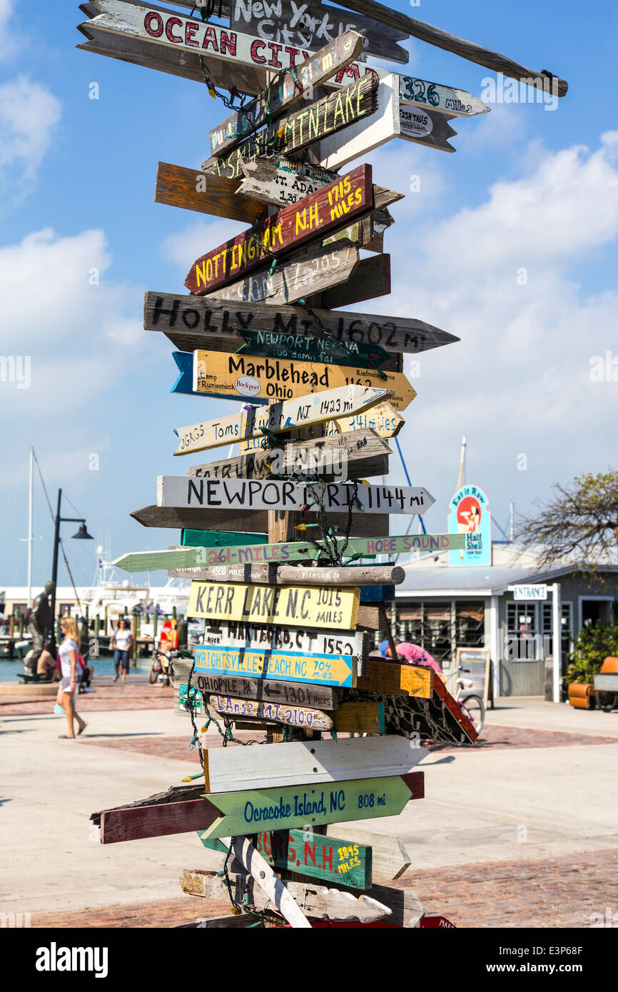 Iconic Straßenschild in Key West, Florida, USA Stockfoto